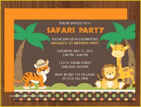 Safari Invitation Template Free Of Safari Party Invitation Editable 