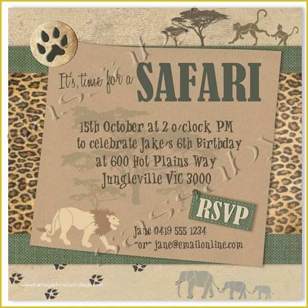 Safari Invitation Template Free Of Safari Party Invitation Instant 