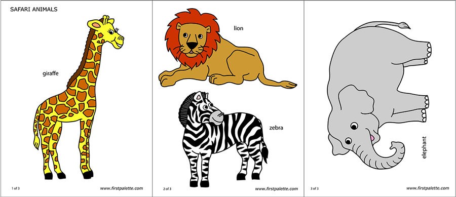 Safari Or African Savanna Animals Free Printable Templates Coloring 