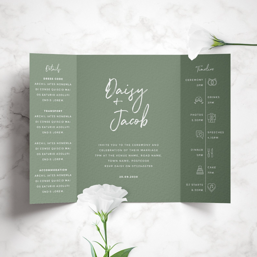 Sage Green Wedding Invitation Template Free Printable Calendars AT A 