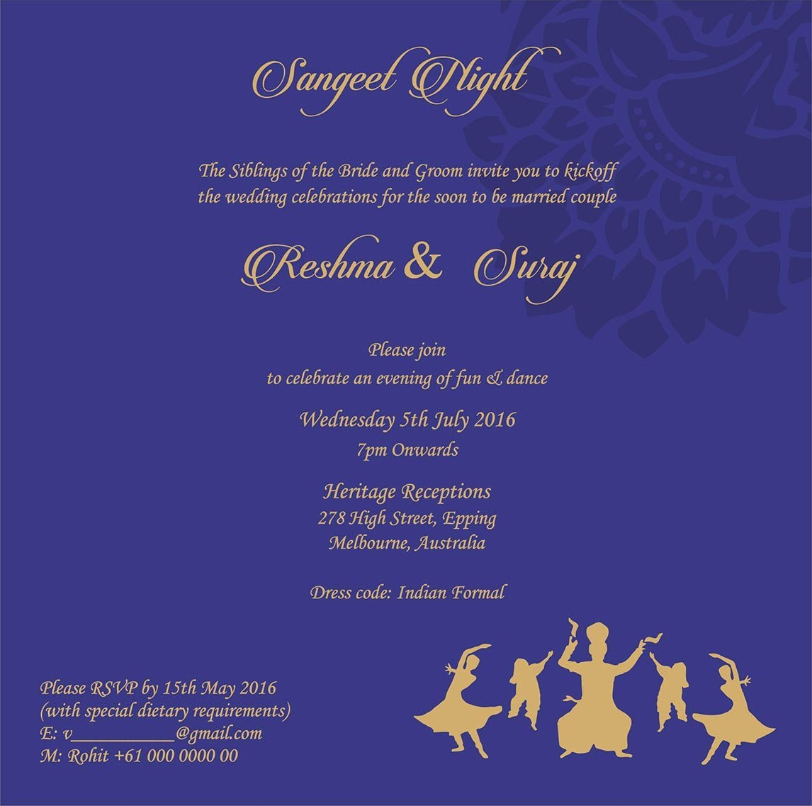 sangeet invite template