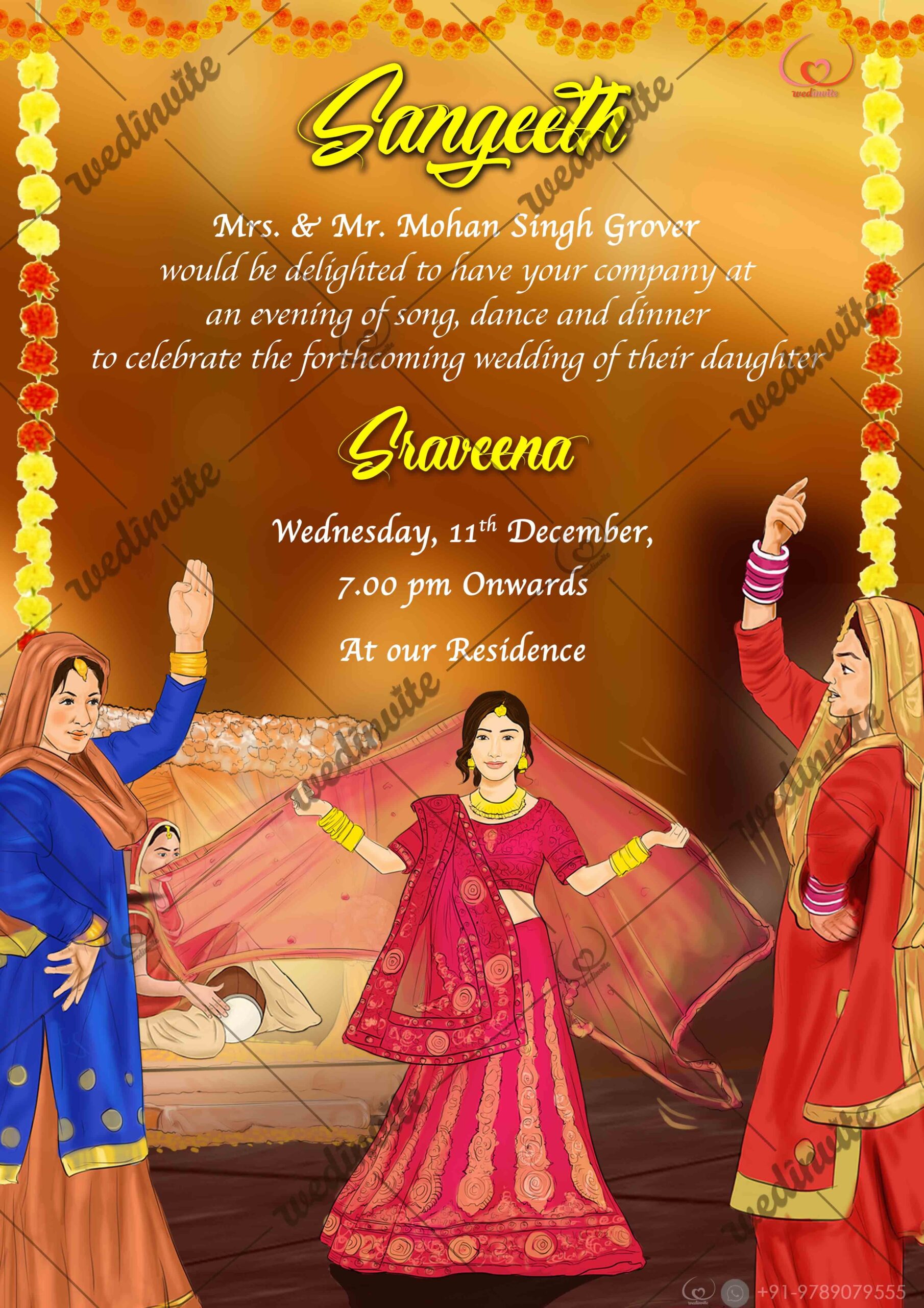 sangeet invite template free