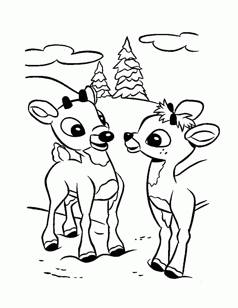 free coloring pages of reindeer