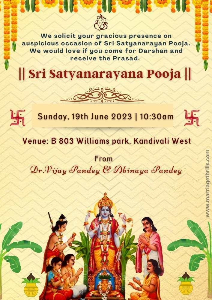 Satyanarayan Pooja Template
