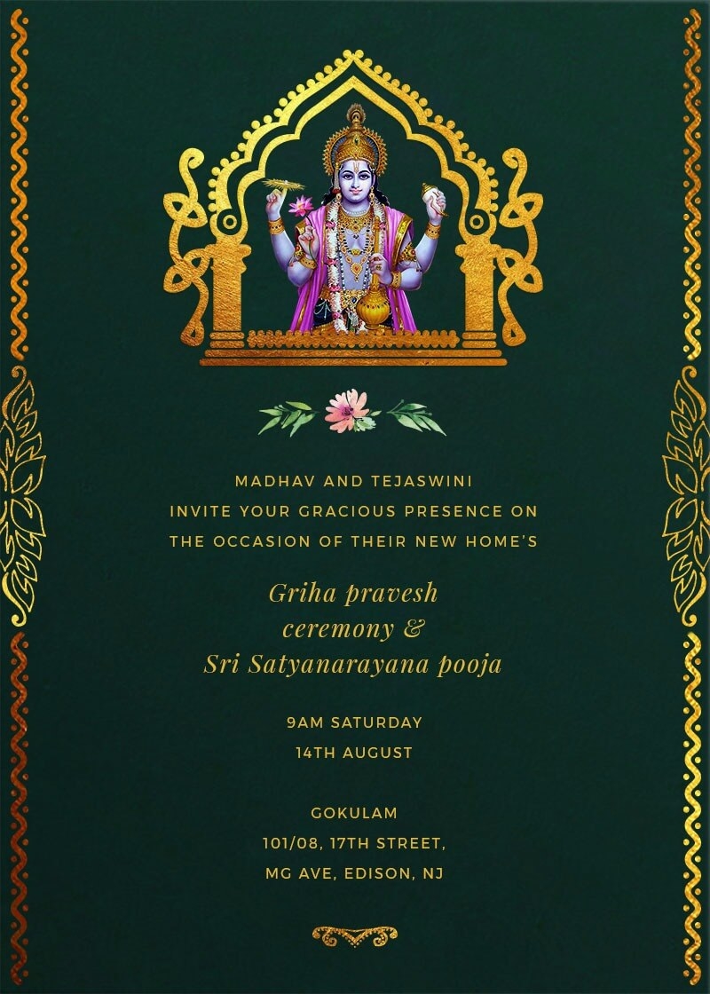 pooja invite template