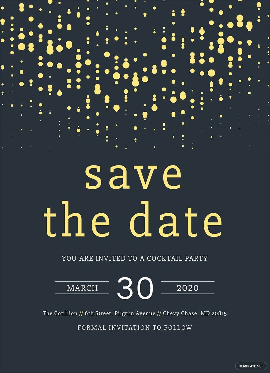Save The Date Birthday Invitation Template In Word Illustrator PSD