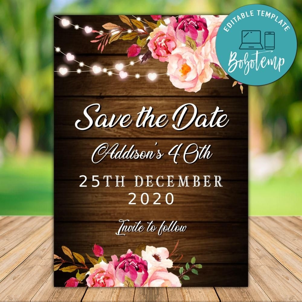 save the date birthday invite template