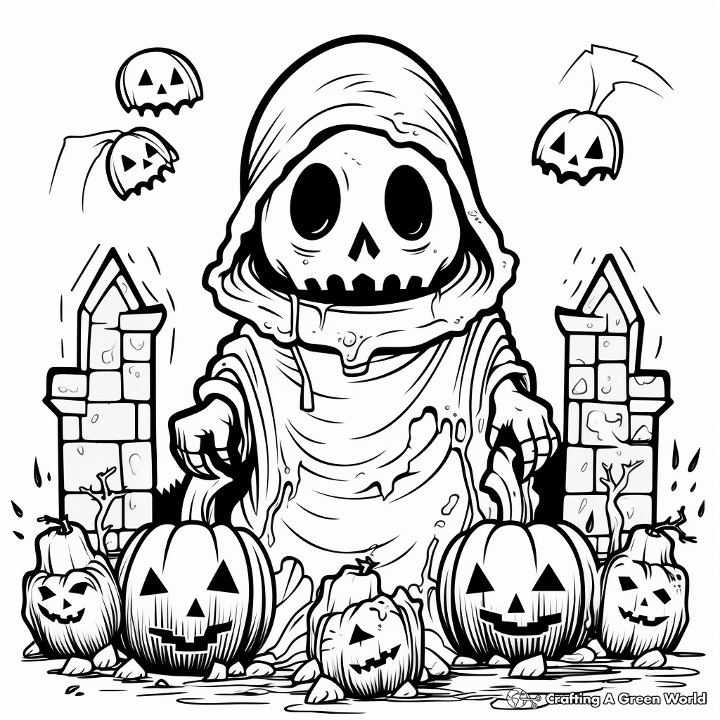 Scary Halloween Coloring Pages Free Printable 