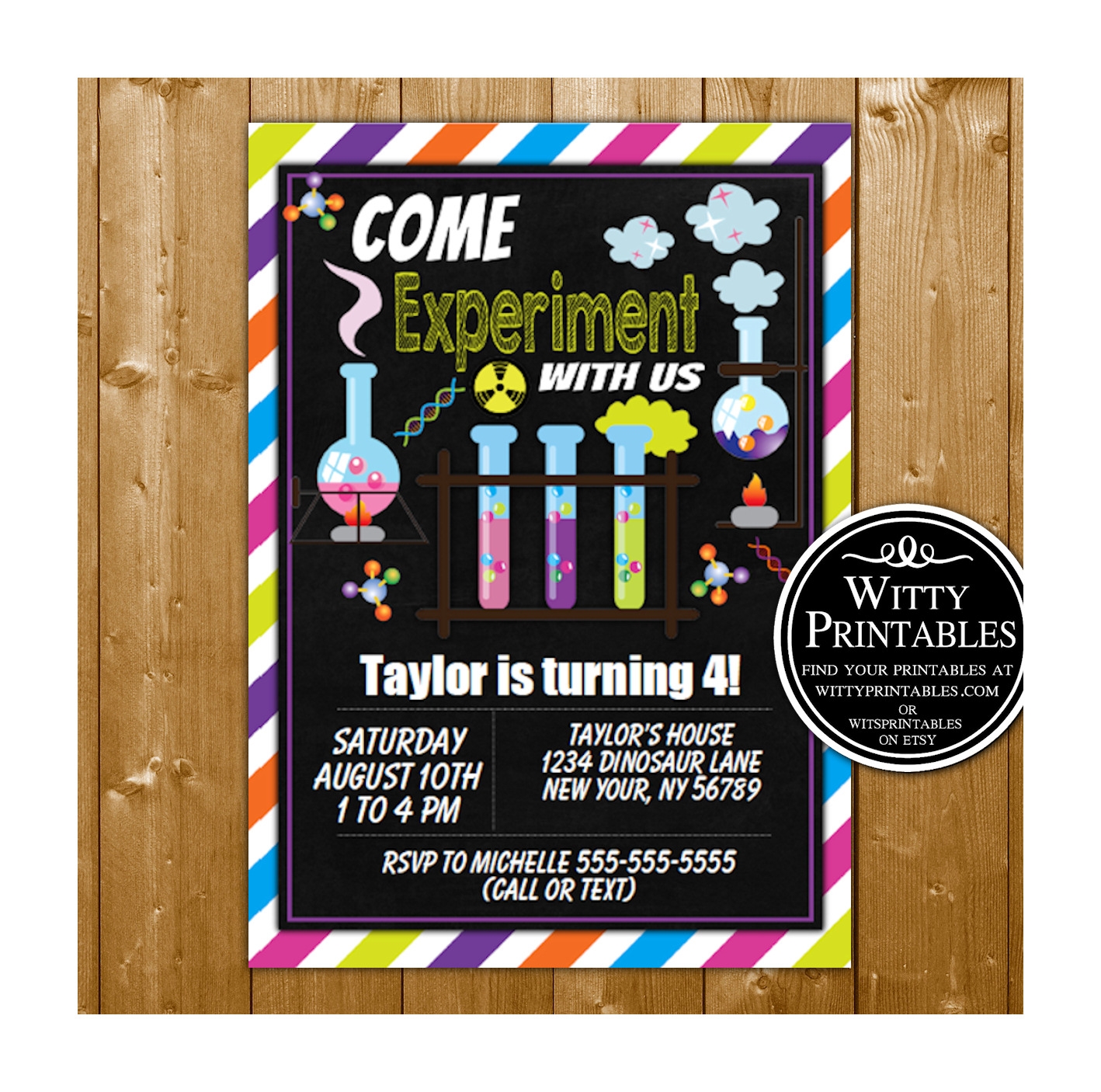 Science Birthday Invitation Template