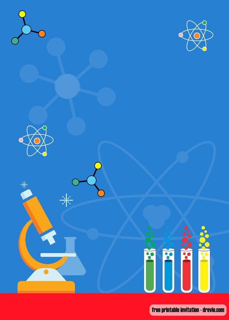 Science Birthday Invitation Template