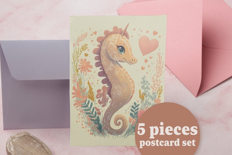 Sea Animals Printable Card Set 8x5 quot JPG