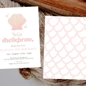 Sea Shell Invitation Template Shellabration Invitation Shell Birthday 