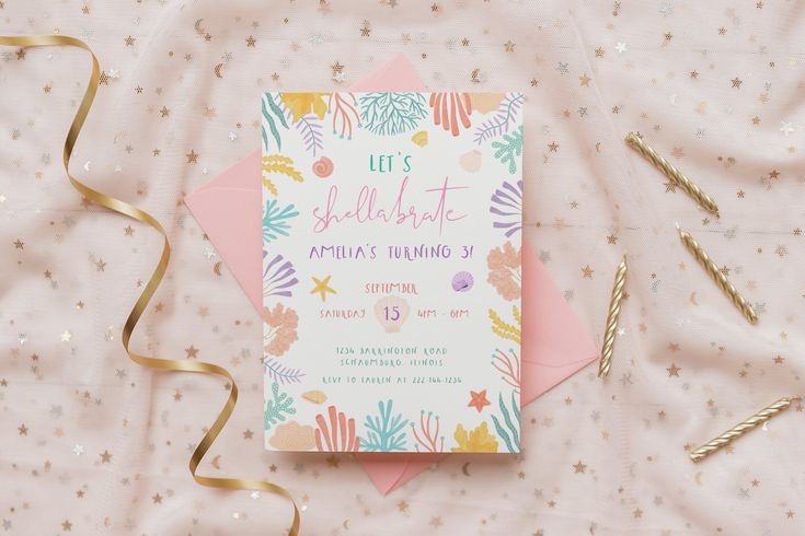Sea Shell Invitation Template Shellabration Party Invitation Sea Shells 