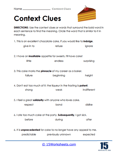 3rd grade context clues worksheets