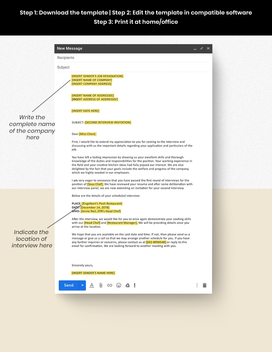 second interview invitation email template