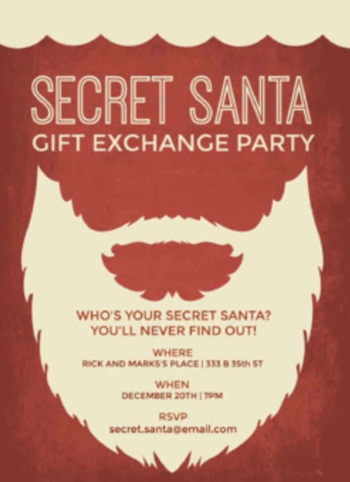 secret santa invite template free