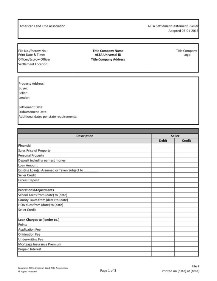 Seller Closing Cost Worksheet Db excel