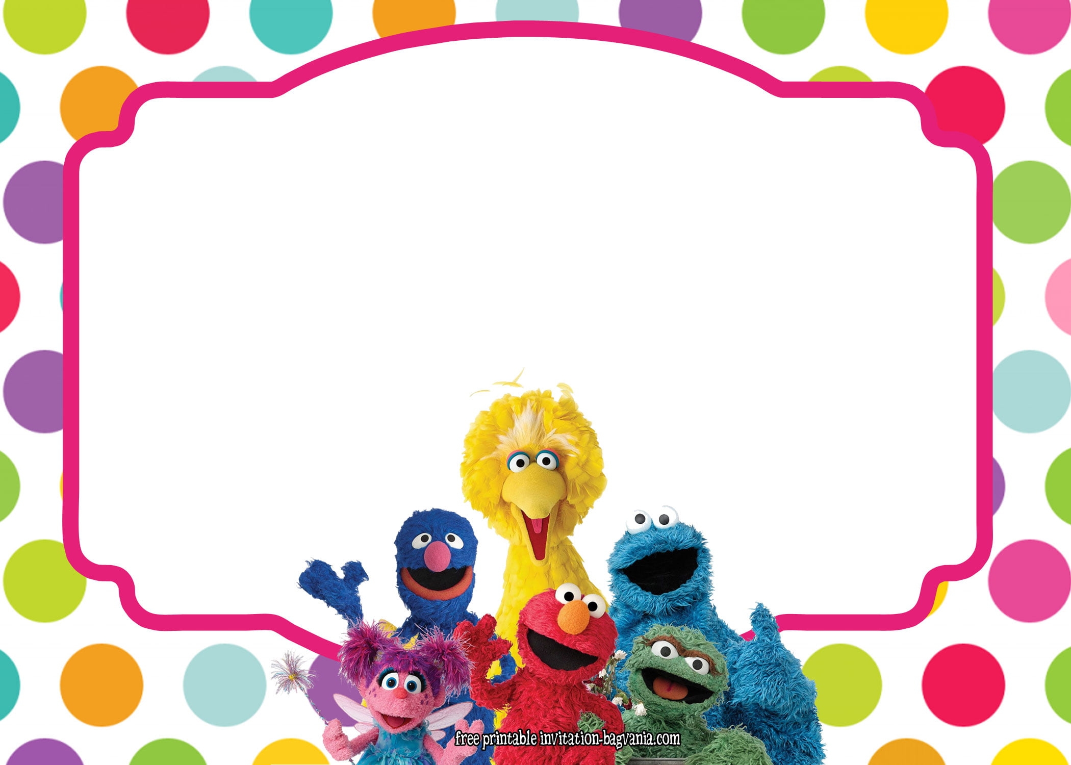 Sesame Street All Characters Invitation Template FREE Printable 