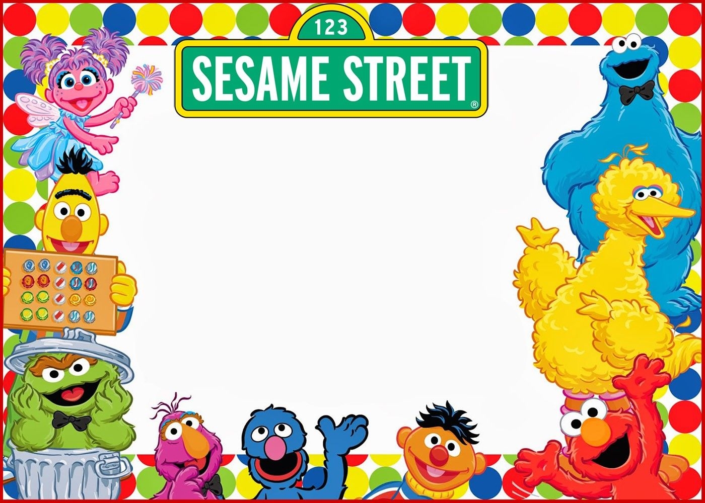 sesame street birthday invitation template