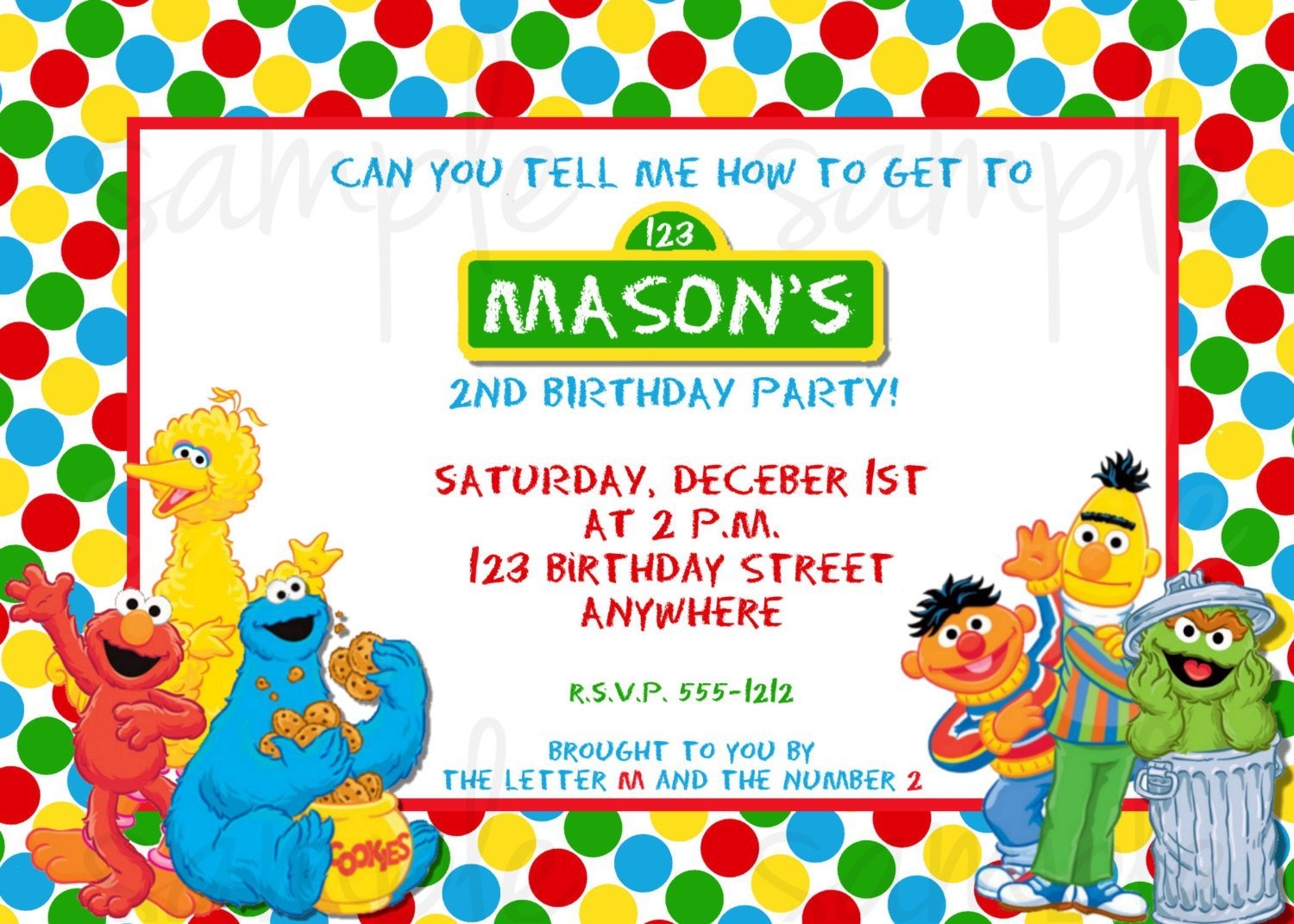 Sesame Street Birthday Invitation Templates