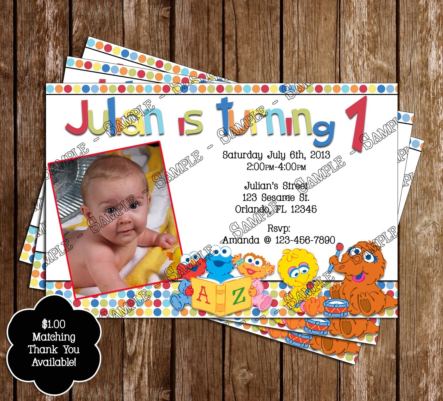 Sesame Street Birthday Invitation Templates