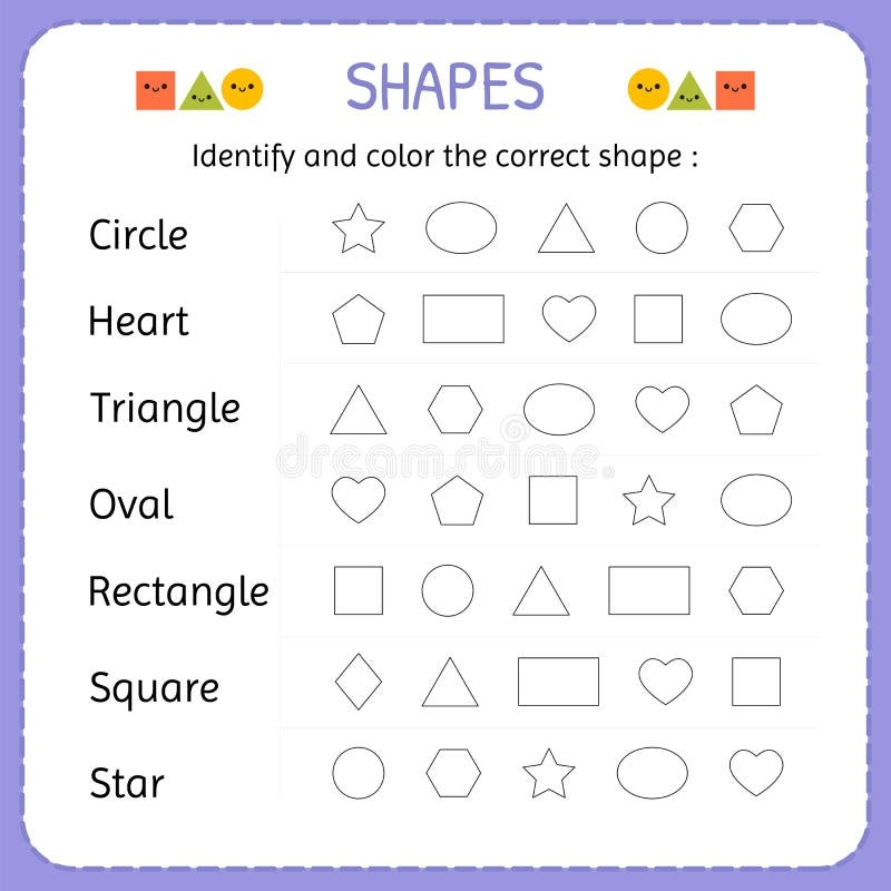 worksheet of shapes