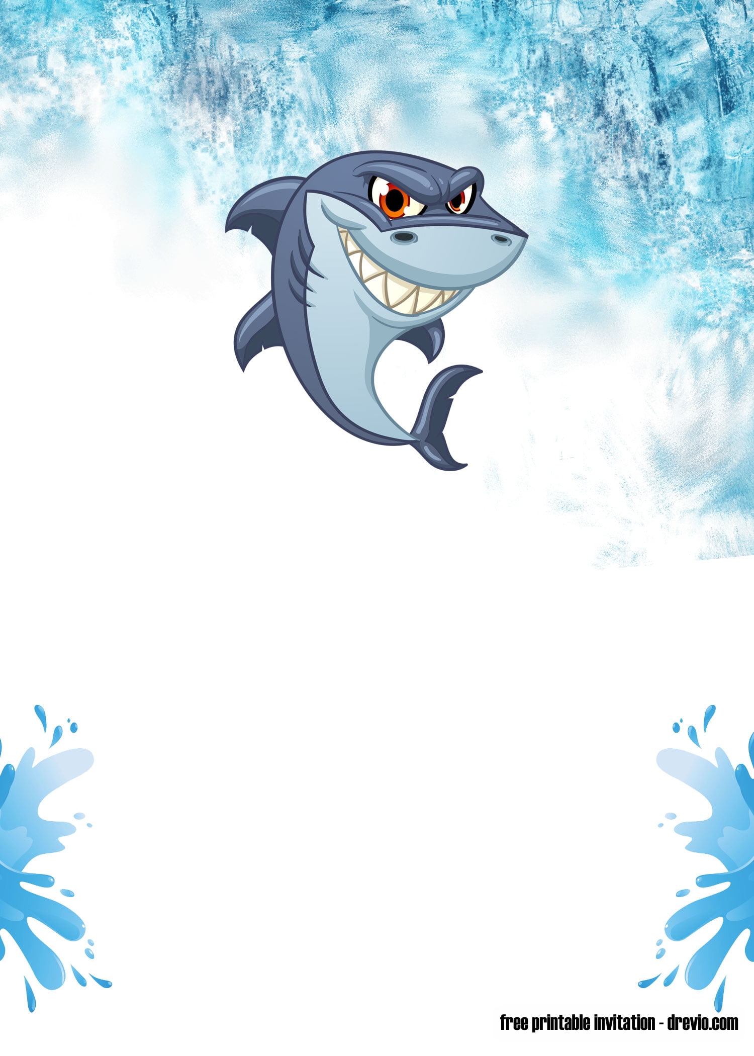 shark invitation template