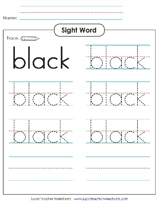 Sight Word Black Worksheets Worksheets Library