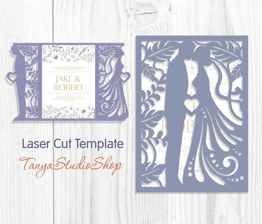 Silhouette Laser Cut Invitation Template
