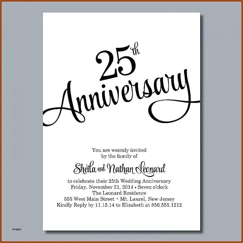 Silver Wedding Invitations Templates Template 2 Resume Examples