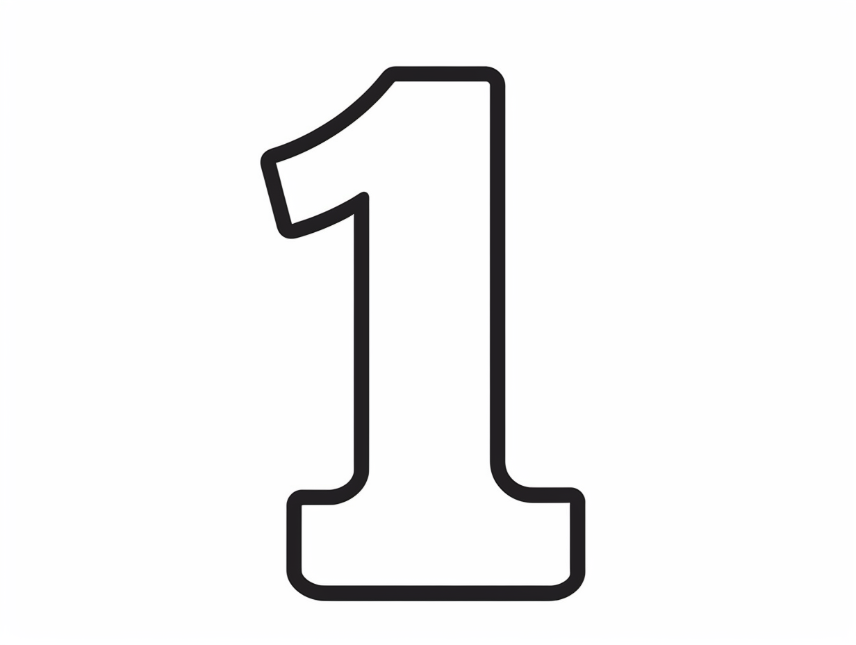 Simple Number 1 Coloring Page Coloring Page