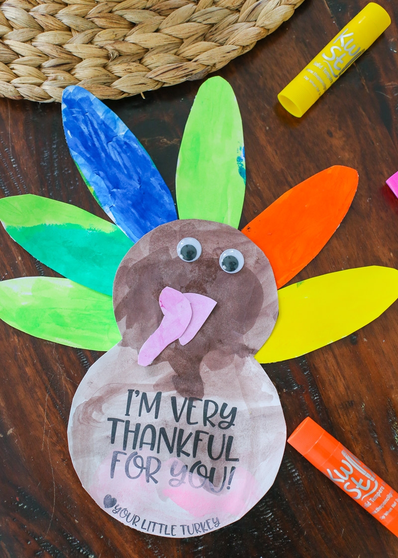 Simple Thanksgiving Turkey Kids Craft With FREE Printable Template