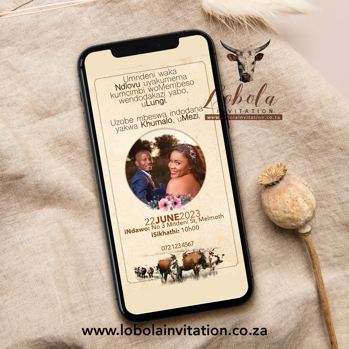 Simple UMembeso Invitation Lobola Invitation Design