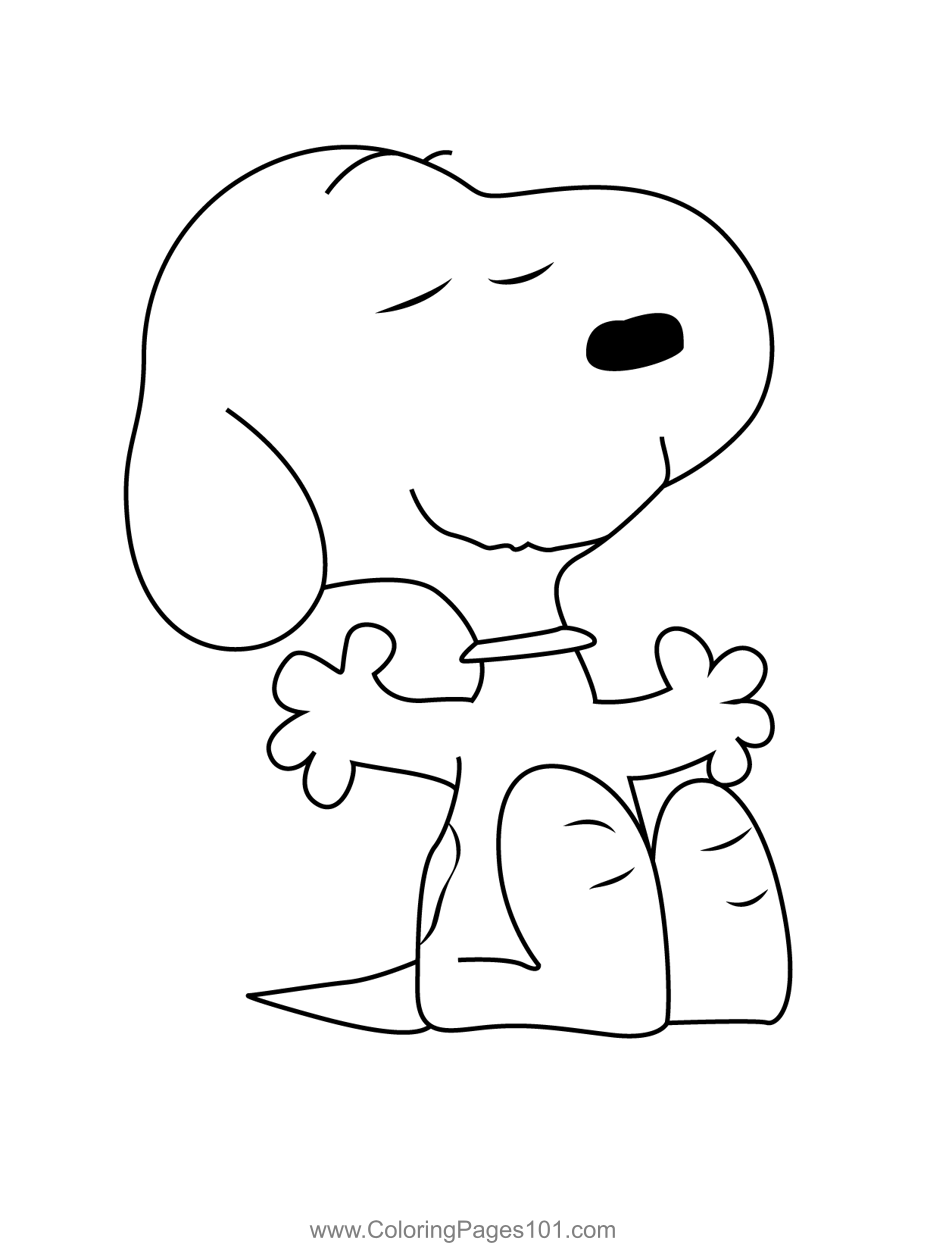 Sit Snoopy Dog Coloring Page For Kids Free Snoopy Printable Coloring 