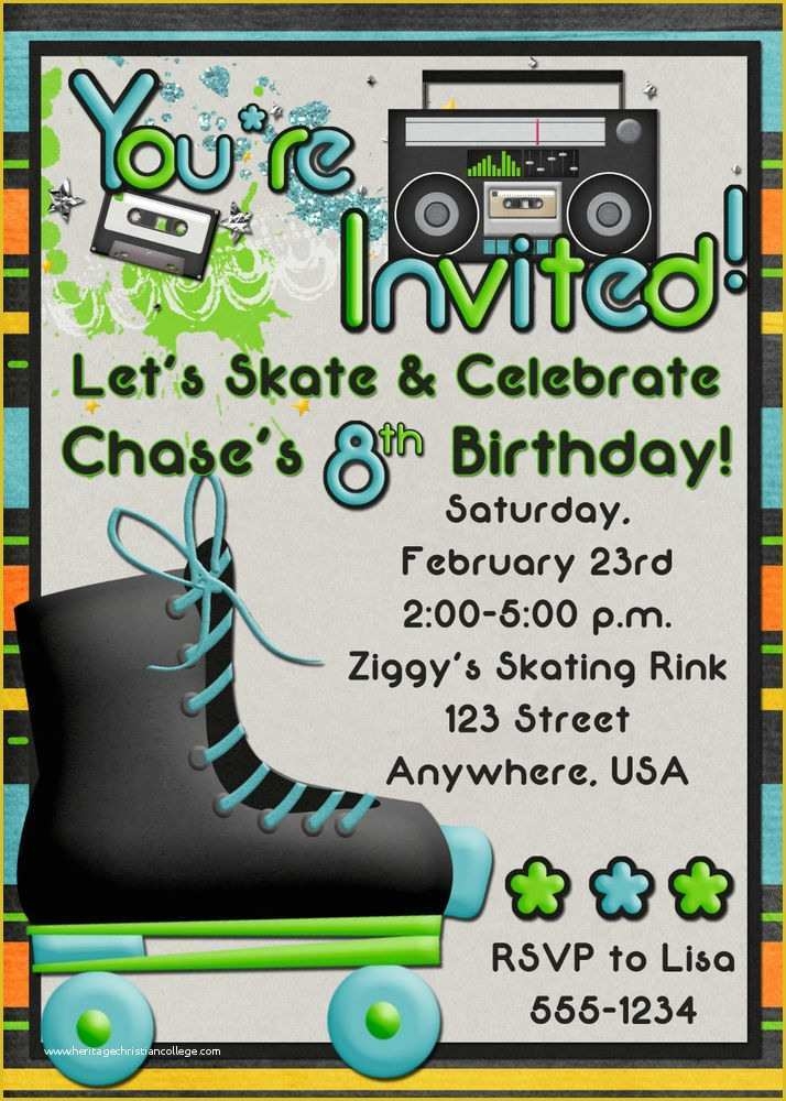 skating party invitation template free