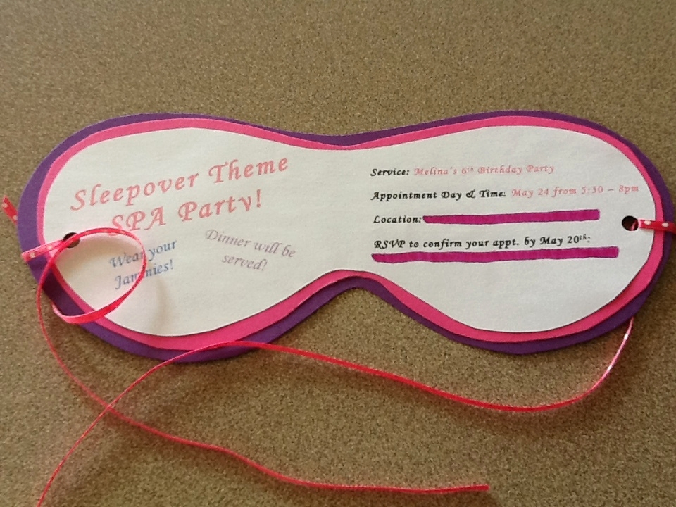 Sleep Mask Invitation Template Collegio Sanlorenzo Template