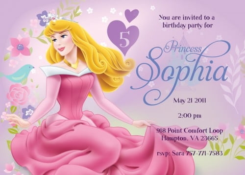 sleeping beauty invitation template