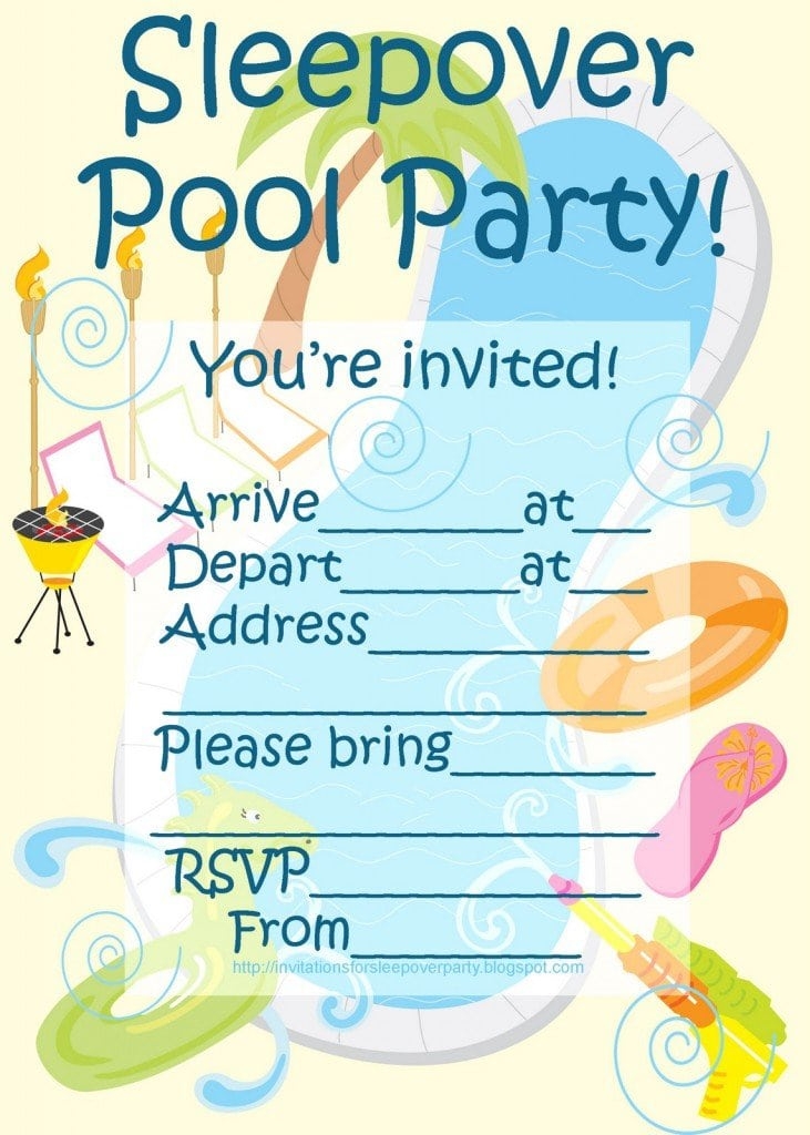 Sleepover Spa Party Invitations Templates Free