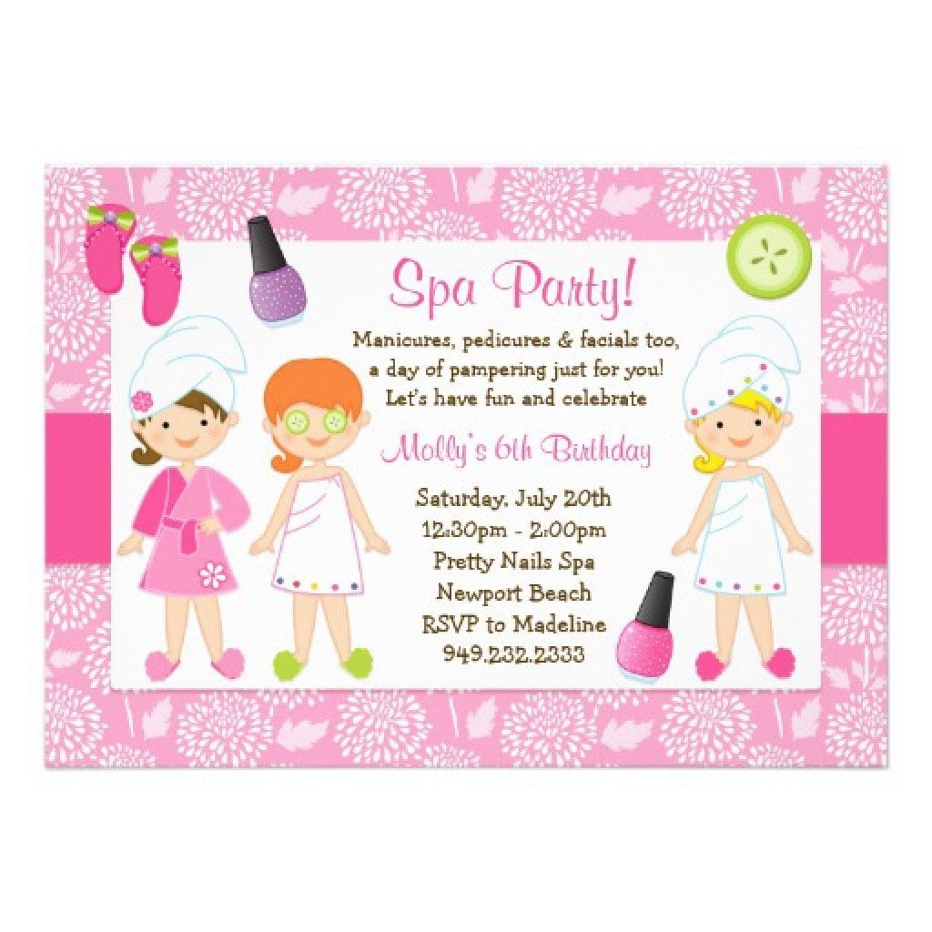 Sleepover Spa Party Invitations Templates Free