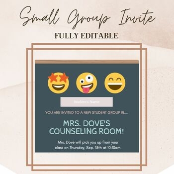 Small Group Invitation Template By Mrs Dove 39 s Counseling TPT