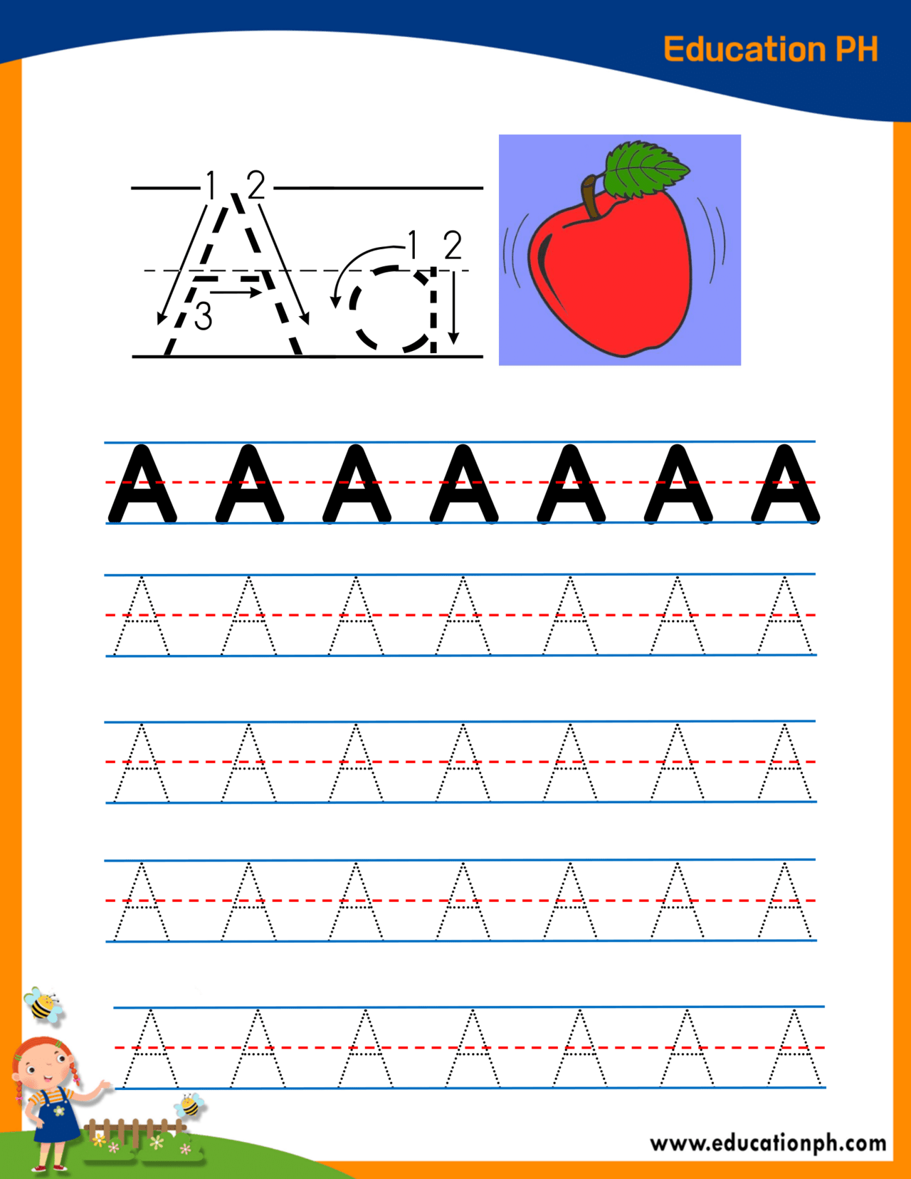 tracing worksheet for preschool