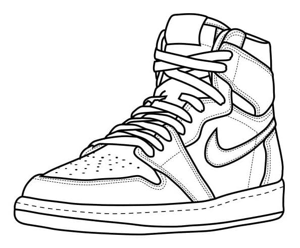 Sneaker Jordan 1 Coloring Page Free Printable Coloring Pages For Kids
