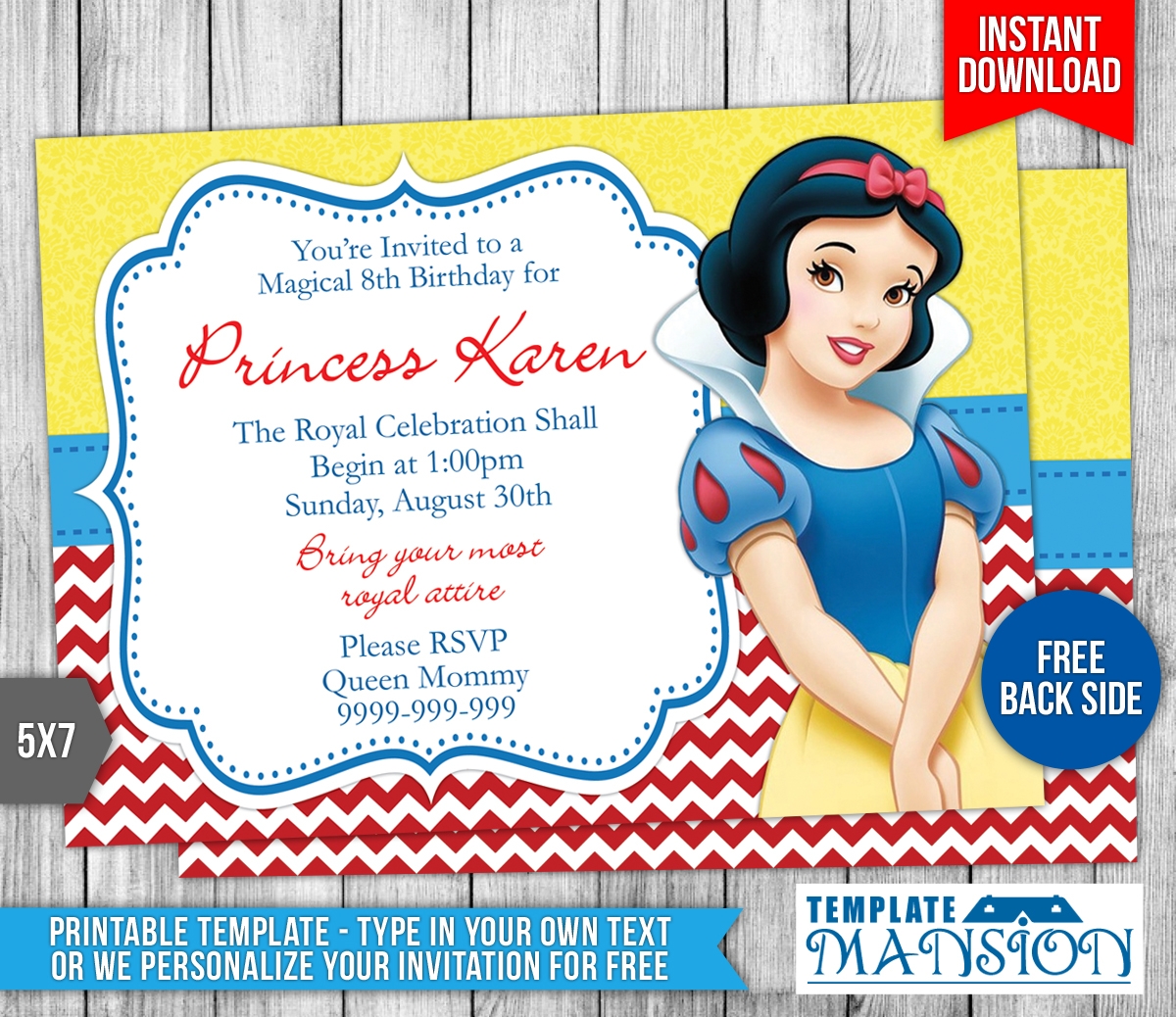 Snow White Birthday Invitation 2 By Templatemansion On DeviantArt
