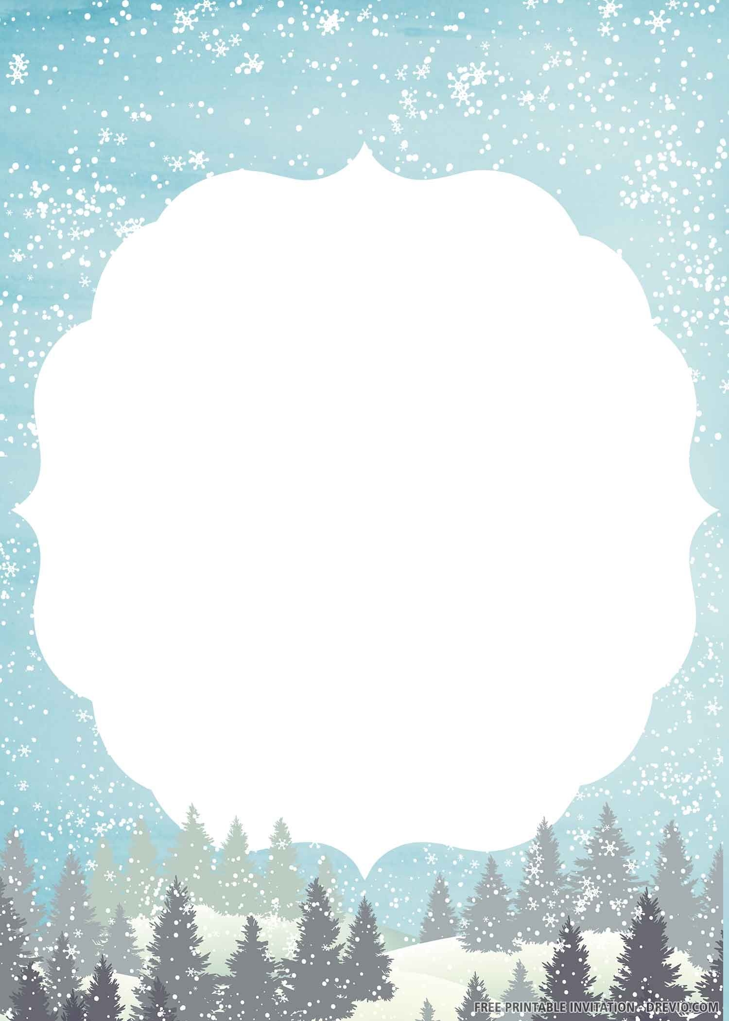 snowflake invitation template free