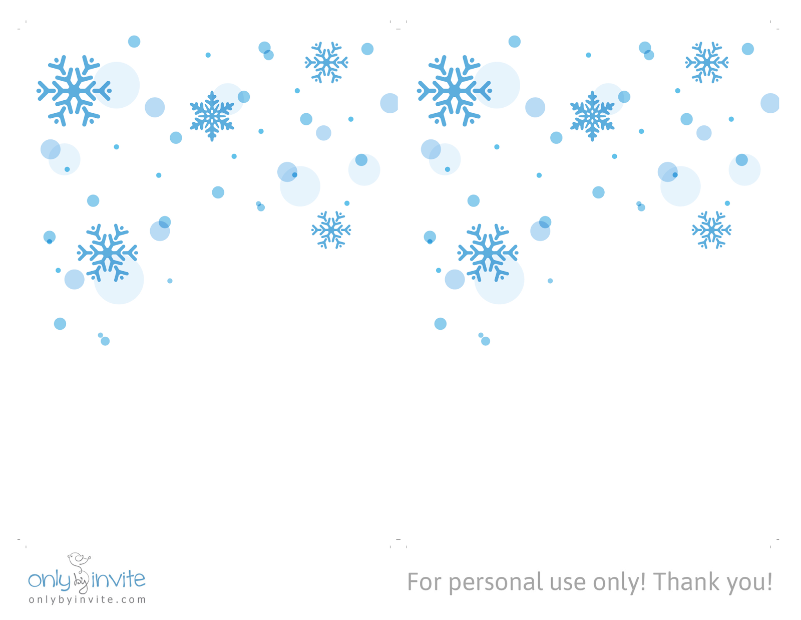 Snowflake Invitation Template Free