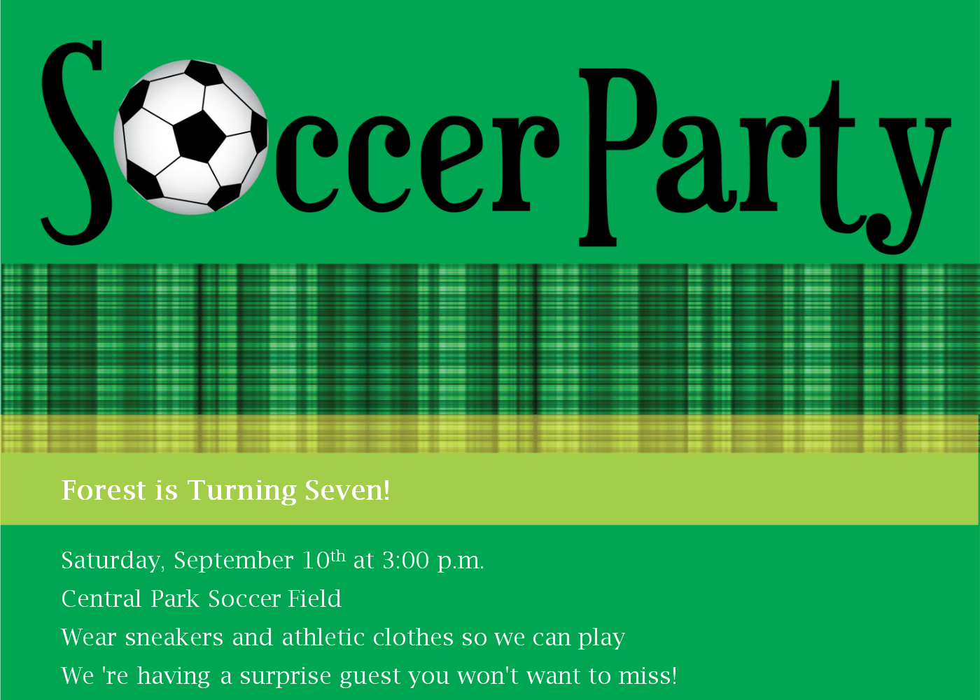 Soccer Birthday Invitation Template
