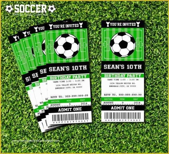 Soccer Ticket Invitation Template Free Of Soccer Birthday Party