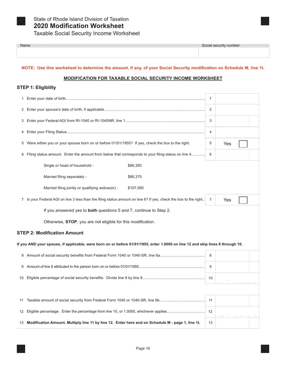 2024 social security worksheet