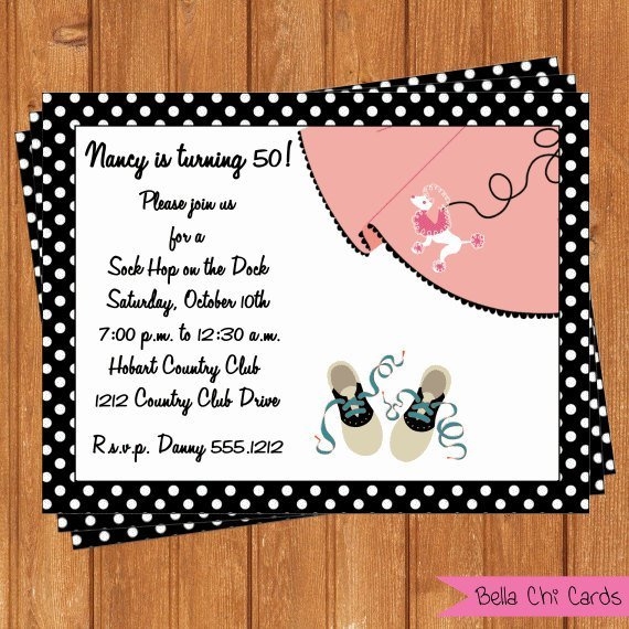 Sock Hop Invitation Templates