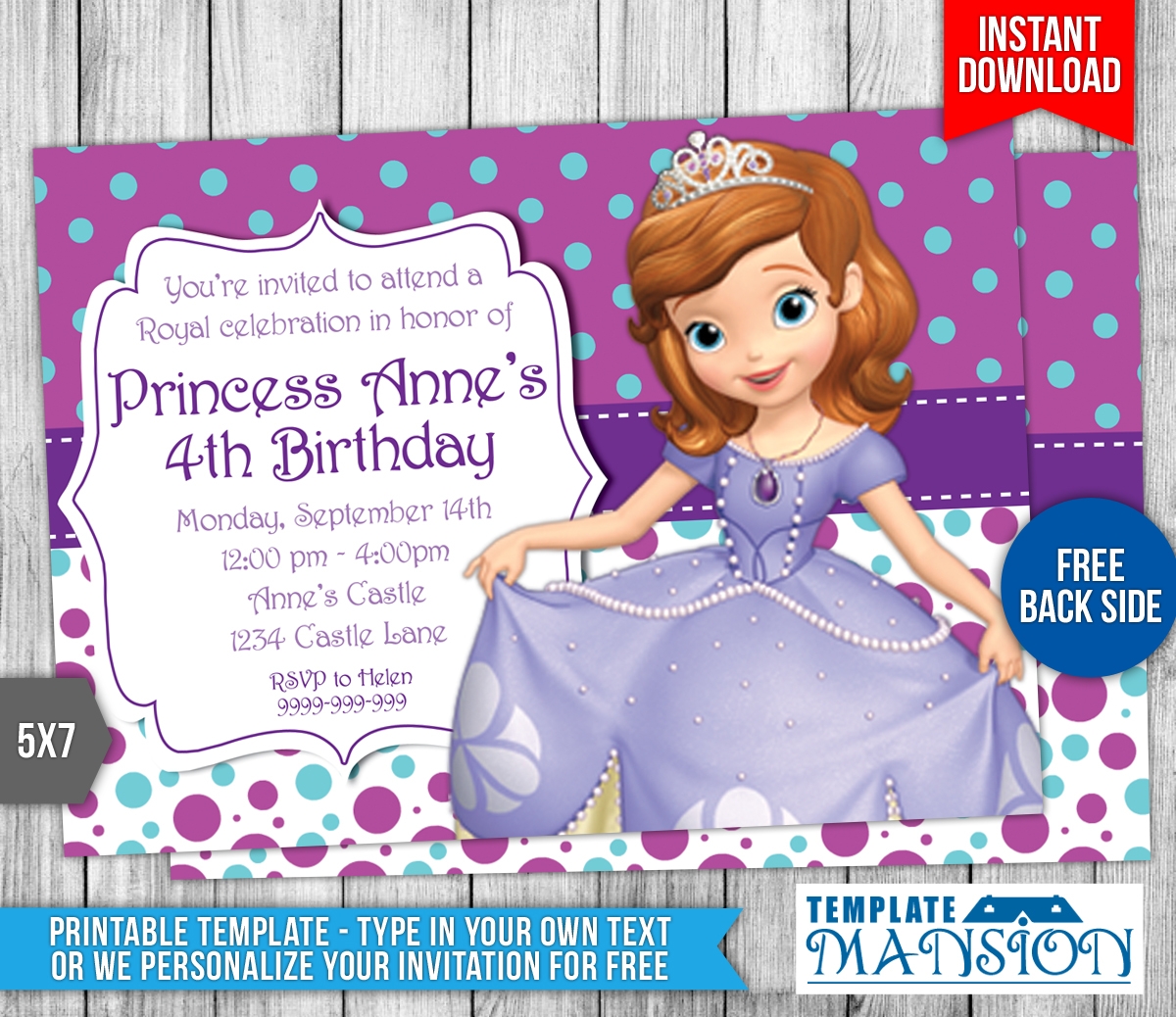 Sofia The First Birthday Invitation 4 By Templatemansion On DeviantArt